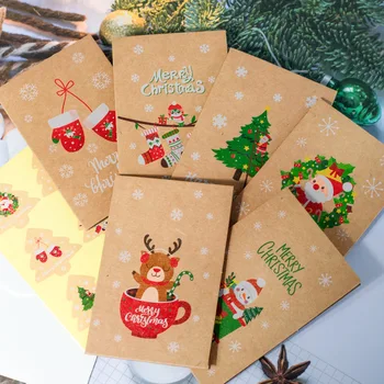 10.5x7.2cm Merry Crăciun Felicitări Plic Cadouri Xmas Card DIY Hârtie Pliere Carte Invitatii Cadouri carte Poștală de Anul Nou