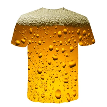 2021 Bere 3d de Imprimare T Tricoul E Timpul Scrisoare Femei Bărbați Amuzant Noutate T -Shirt cu Maneci Scurte Topuri Unisex Tinuta vestimentara