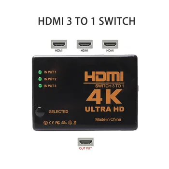 4K, 2K 3x1 Cablu HDMI Splitter HD am Hub pentru Xbox DVD, HDTV, PC, Laptop TV1080P Video Switcher Adaptor 3 Introducere 1 Port de Ieșire HDM