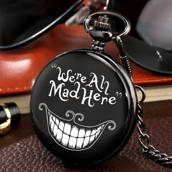 Accepta Personalizate Cuarț Negru Ceas de Buzunar Cifră arabă Dial Pandantiv Ceasuri de Buzunar Amuzant Model Neted Ceas Cadouri pentru Bărbați