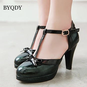BYQDY Fluture Dulce-nod Femei Pompe Mary Janes Lolita Pantofi Fete Monofazate Rotund Toe Vara Platforma Pantofi de Partid Plus Dimensiune 43-48
