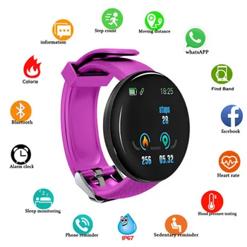 D18 SmartWatch rezistent la apa Femei Smart Watch Sport Tracker de Fitness Atingeți Butonul de Oameni de Moda de Electroni Ceas Pentru Android IOS