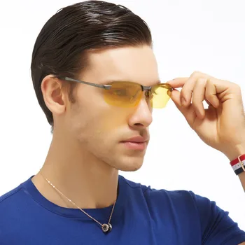 DANKEYISI Noi Polarizat Ochelari de vedere de Noapte ochelari de Soare Ochelari de Conducere pentru Barbati Anti-vertij Gri Negru Cadru UV400 Protecție