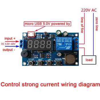 DC5V Digital cu LED-uri Releu Real-time Delay Timer Modul Releu Comutator de Control de Sincronizare Multi-modul de Control Diagrama de Cablare