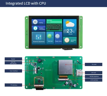 DWIN T5L 5 Inch HMI Inteligent Display 800X480 Modulul LCD Ecran Arduino Display RS232/TTL HMI Consum Panou Tactil