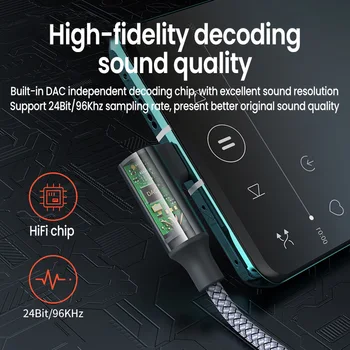 De 90 Grade Tip C pentru Cablu de 3,5 mm pentru Căști, Adaptor HiFi DAC Interfață Audio USB-C la 3,5 Jack Cablu Aux pentru Xiaomi Mi 11 Oneplus