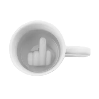 Degetul Mijlociu Stil Noutate Amestec De Cafea Cu Lapte Cupa Amuzant Cana Ceramica Capacitate Suficientă Cana De Apa Alb