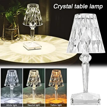 Diamant Lampă de Masă 16Colors Touch LED-uri Lampa de Birou Romantic Cristal Atmosfera Lampa USB Lumina de Noapte pentru Restaurant/Hotel/Home Decor