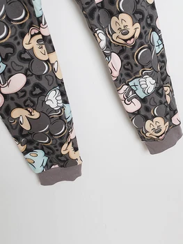 Disney Harajuku Minnie Mickey Mouse Desene Animate De Imprimare Femei Cu Maneci Lungi De Lână O-Neck Jumper Tricoul Topuri Pantaloni Pantaloni 1 Seturi