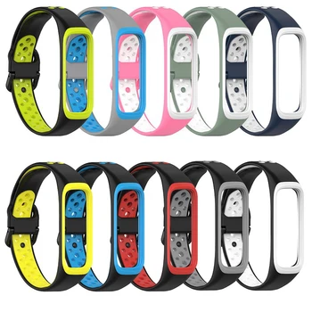 Două culoare Curea Silicon Moale de Bandă Pentru Samsung Galaxy Fit2 SM-mărcile de oțel r220 Sport Watchband de Înlocuire Brățară Accesorii Noi