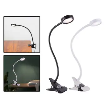 Flexibilă cu LED-uri Lampa de Birou cu Clema de USB Reglabil Masă Lampă pentru Citit în Pat Bordura