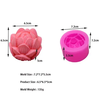 Floare de Lotus Lumânare Mucegai Silicon 3D DIY Ipsos Rășină Săpun Mucegai Manual Lumânare Parfumată Ambarcațiunile de a Face Provizii de Acasă Decorare