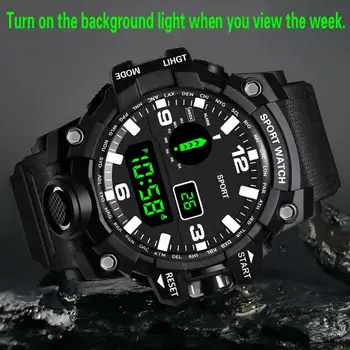 HONHX Brand LED Digital Ceas Barbati Multifuncțional Ceasuri Electronice Veioza Data de Alarmă Ceas Sport Fitness Ceas Reloj Hombre
