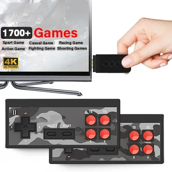 Joc Video Build-in 1700+ NES Jocuri, Consolă de jocuri Dandy Mini Joc Stick 4K TV HD Retro Joc Consola Suport 2 Jucători