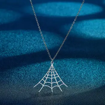 Kinitial Janeiro inoxidabil oțel inoxidabil oțel spider web pandantiv spider web pandantiv halloween pandantiv colier din oțel wholesal