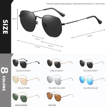 LIOUMO Clasic Reflexiv Polarizat ochelari de Soare Barbati Hexagon Retor Ochelari de Soare Femei din Oțel Inoxidabil UV400 Ochelari de Gafas De Sol