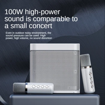 Microfon Dual Bluetooth Speaker 100W Mare Putere Subwoofer Portabil KTV Variabilă Sunet Stereo HIFI Stereo Soundbar TF, USB, AUX