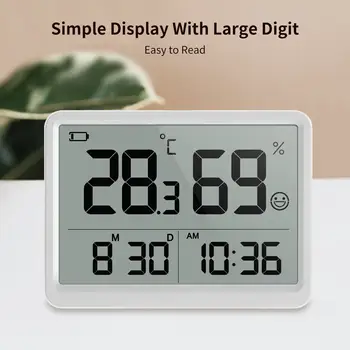 Multifuncțional Temperatura Umiditate Metru Digital LCD Electronice Automate cu efect de Seră Camera Bebelusului Termometru Higrometru cu Ceas