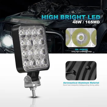 NLpearl Mini 42W 48W Masina de Lumină LED Bar off-Road lampa de Lucru 12V-24V Auto Lumina Lămpii de Ceață 4X4 CONDUS Tractor lumina Reflectoarelor pentru Camioane ATV-uri