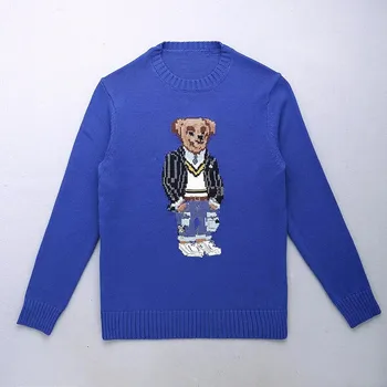 Oamenii RL Urs Pulover Casual Îmbrăcăminte de Iarnă de Moda cu Maneci Lungi Tricotate Pulover din Bumbac-Pulover 2022 Desene animate Noi Haina Streetwear