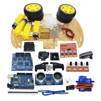 Pentru Arduino UNO R3 Robot 4WD Masini RC de Control de la Distanță Bluetooth Robotica Kit de Învățare de Învățământ Stem Jucării entuziaști DIY