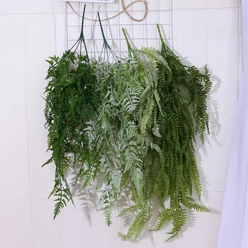 Persan Frunze de feriga Viță-de-vie Cameră Decor Agățat Plante Artificiale de Plastic, Frunze de Iarbă Petrecere de Nunta Perete Balcon Decor