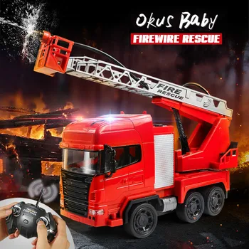 RC fire Rescue Truck Electric Masina de Pompieri Cu Scări Reîncărcabilă cu Un singur buton de Pulverizare a Apei de Control de la Distanță Masina de Jucarie Pentru Copii