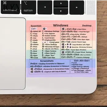 Windows PC Referință comandă rapidă de la Tastatură Autocolant Adeziv Pentru PC, Laptop, Desktop Curcubeu Foaie de Ieftin Autocolant