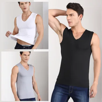 În 2020, cele mai Noi Moda de Vara de Îmbrăcăminte Tricouri culoare Albă Solid Casual V-Neck Poleras Supradimensionate Sport Rula Scurte T Shirt pentru Om