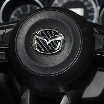 2 buc Volan Masina Logo-ul Autocolante Fibra de Carbon Auto Decorative Styling Decalcomanii Autocolant pentru Mazda Axela ATENZA CX-5 2017-2018