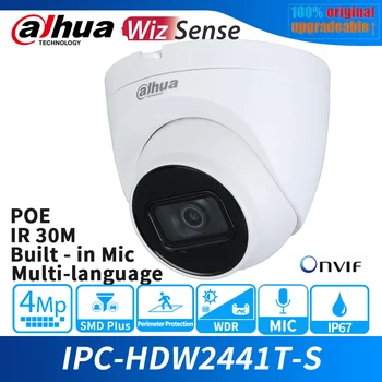 Camera IP Dahua 4MP POE Glonț IPC-HDW2441T-S IR 30m Built-in MICROFON SMD PLUS IVS P2P Wizsense Mini Bullet CCTV
