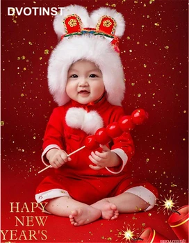 Dvotinst Copil Nou-Născut Recuzită Fotografie De Anul Nou Chinezesc Costume De Dans Leu Pălărie Fotografia Accesorii De Studio, Sedinte Foto Elemente De Recuzită