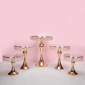 Noi sosesc de Aur de Cristal suport tort set de Galvanizare aur oglinzii petrecere de nunta masa de candy bar tabelul decorare