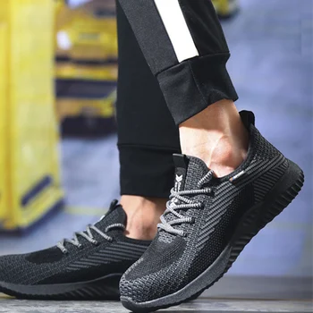 Respirabil Siguranță Pantofi pentru Bărbați Bocanci bombeu metalic Puncție-Dovada Indestructibil de Securitate Pantofi de Lumină Adidași Confortabil